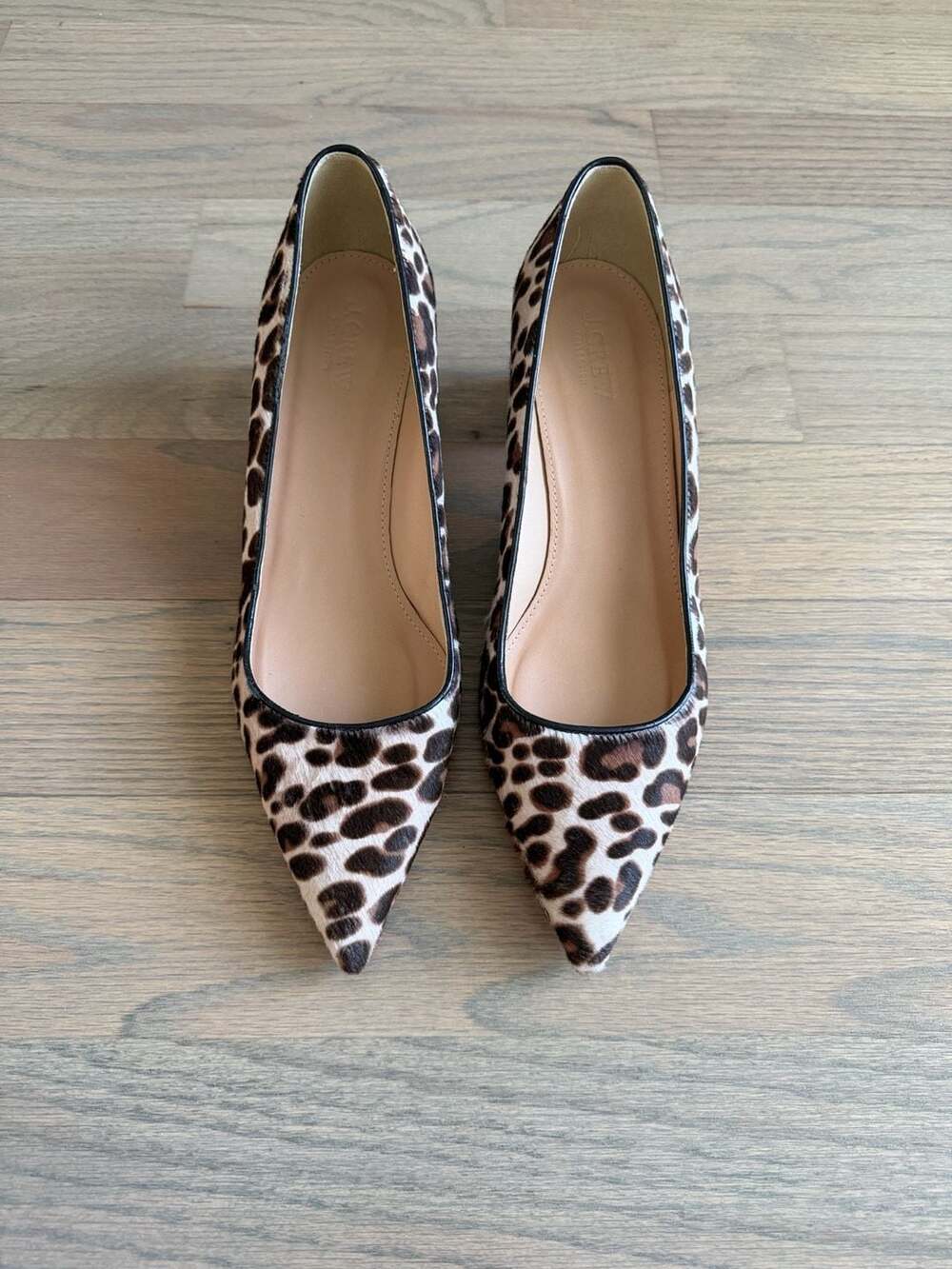 J.Crew Avery Calf Hair Pumps Brown Ivory G8156